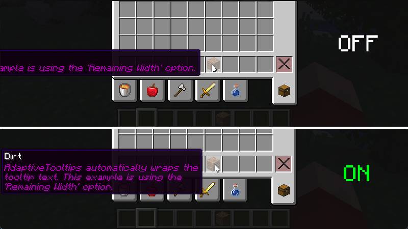 Скриншот мода Adaptive Tooltips #611