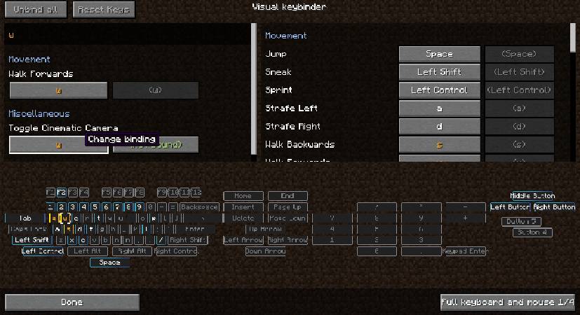Скриншот мода Raw's Visual keybinder #5542